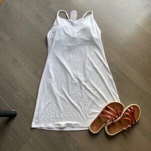 White Athletic Dress with V-Back Straps